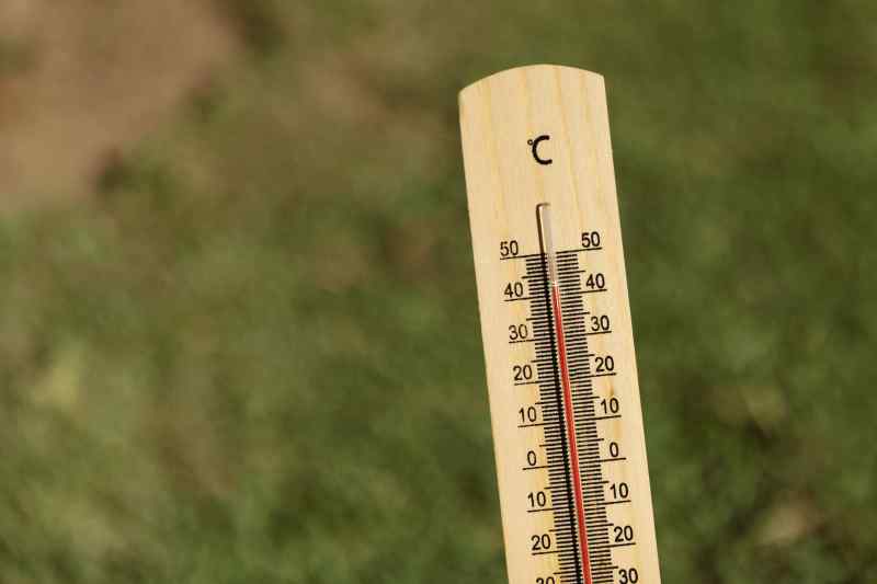 Close Up Thermometer Showing High Temperature